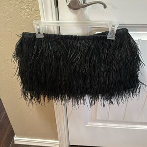 Gianni Bini strapless feathered top